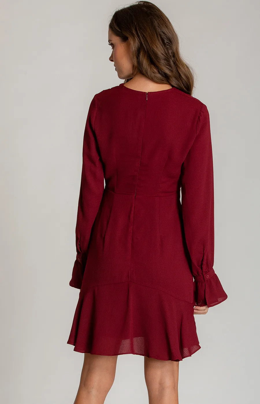 Pleated Detail Long Sleeve Dress (SDR538A) 