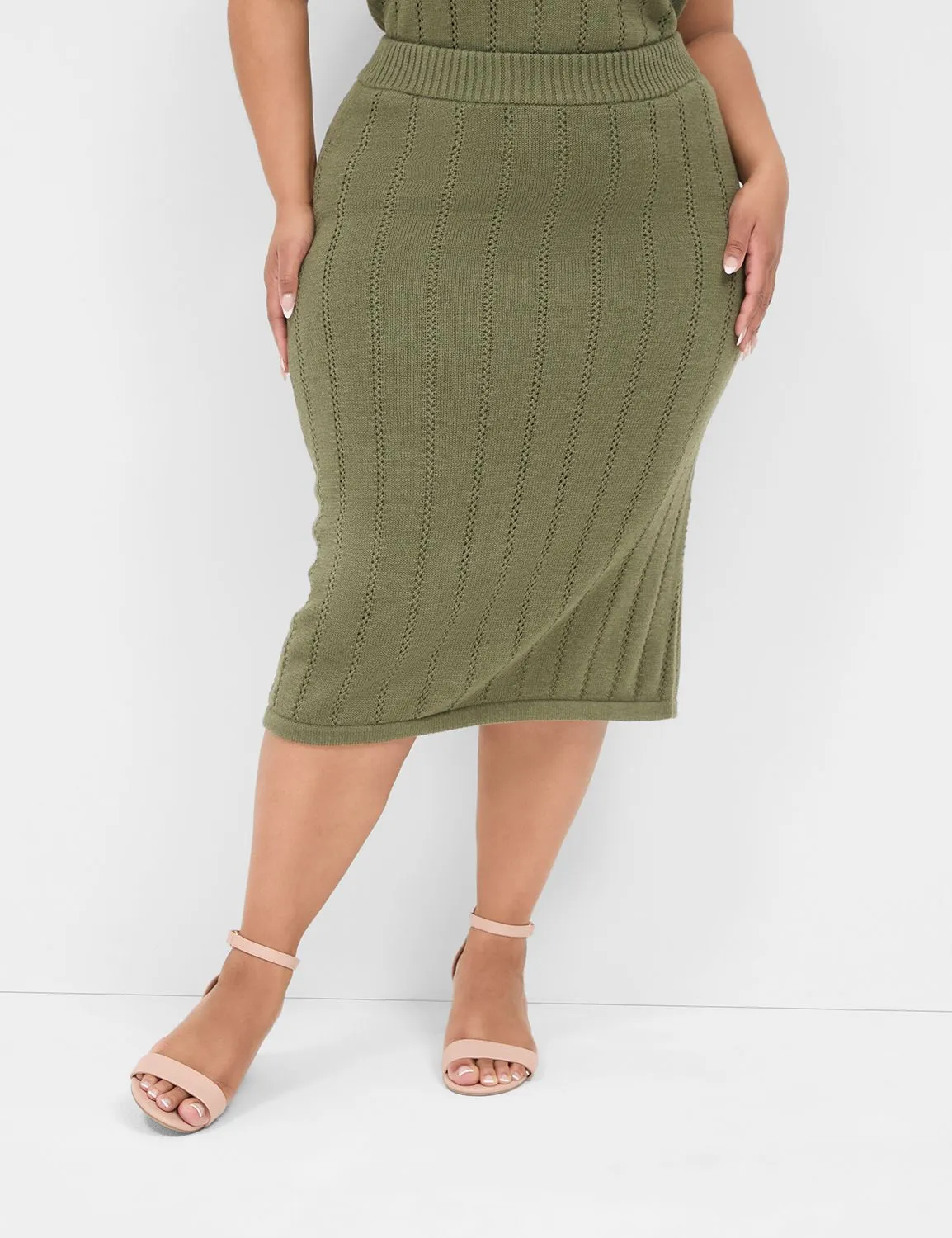 Pointelle Sweater Skirt