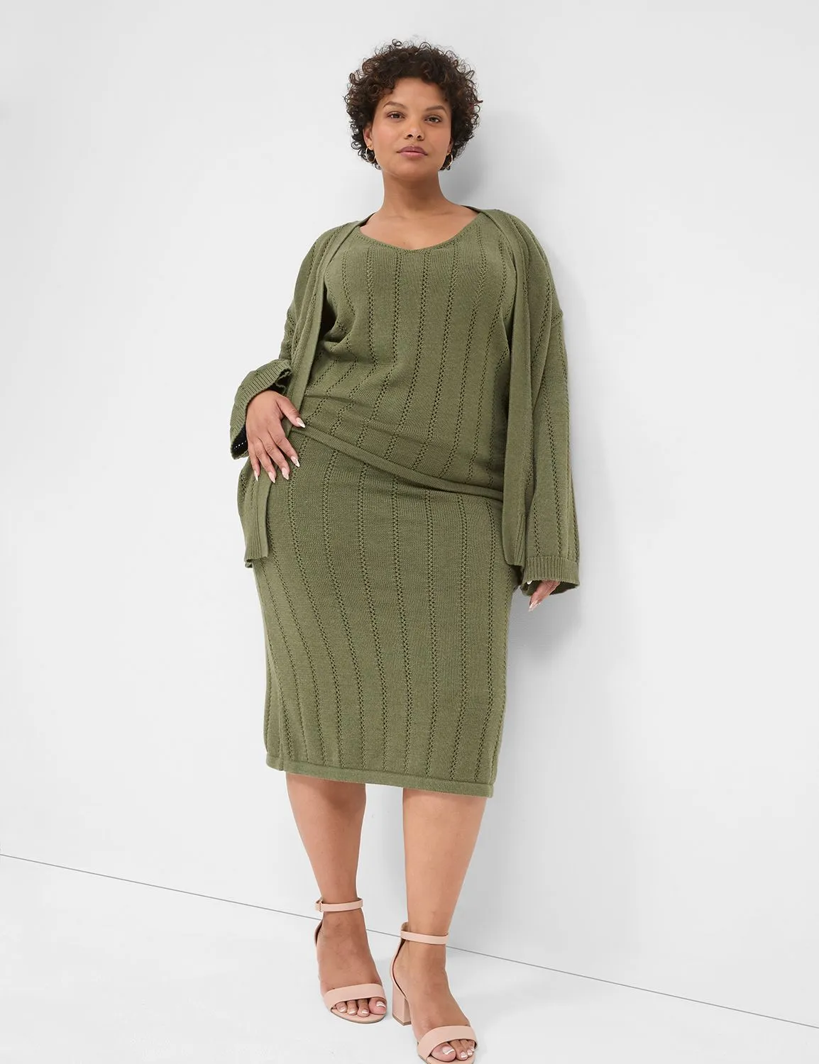 Pointelle Sweater Skirt