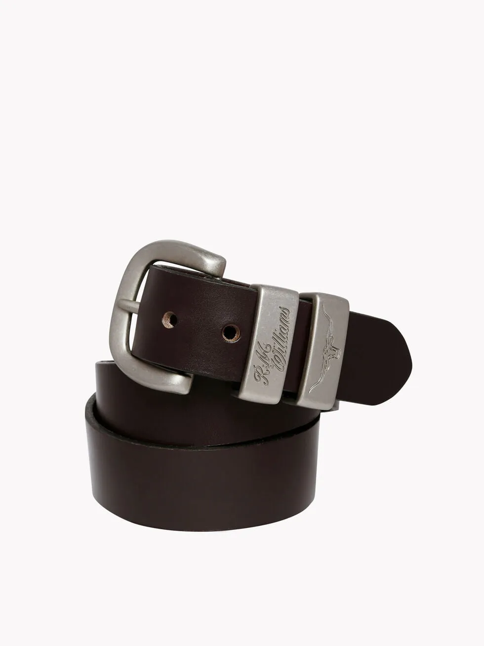 R.M.Williams 1 1/2" 3 Piece Solid Hide Belt - Chestnut - Gillanders.ie Town & Country Clothing