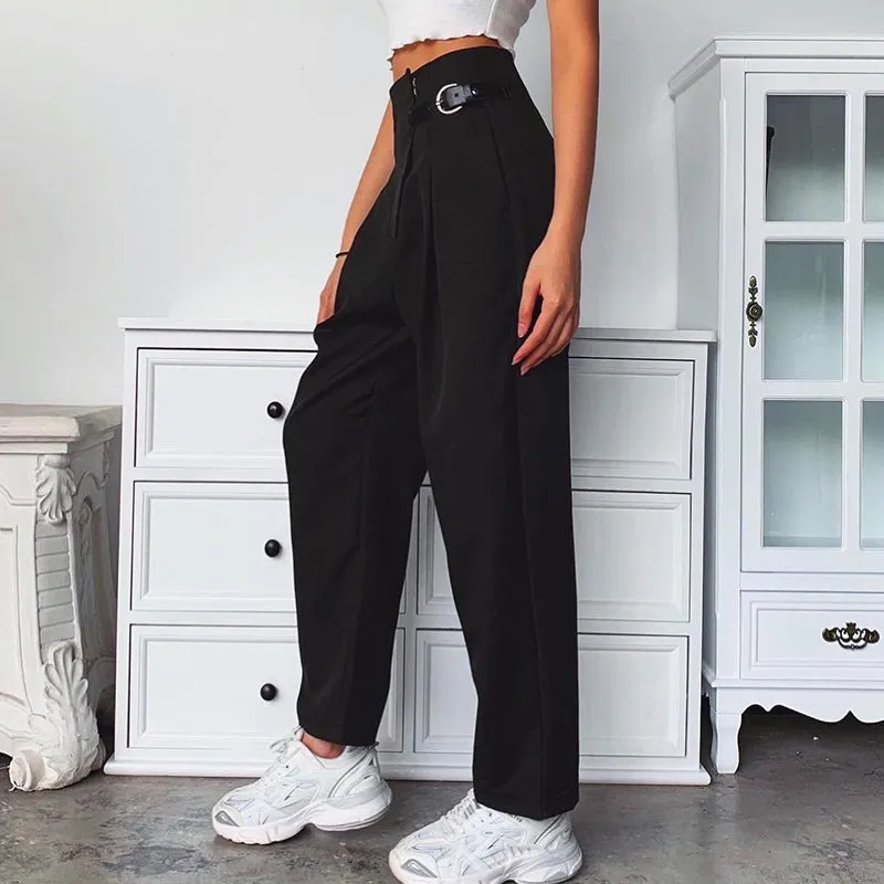 SARA HIGH WAIST BELTED PANTS