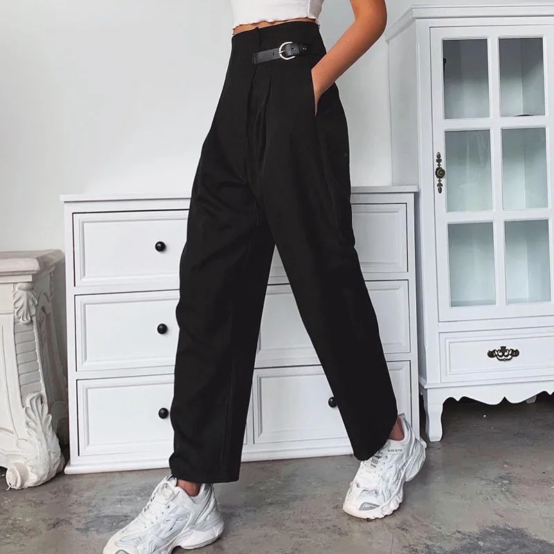 SARA HIGH WAIST BELTED PANTS