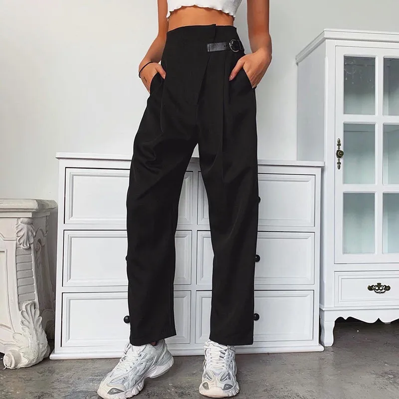 SARA HIGH WAIST BELTED PANTS