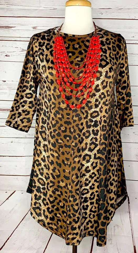 SM/MED* Leopard Scoop Tunic