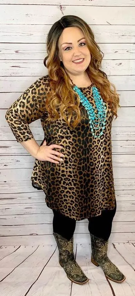 SM/MED* Leopard Scoop Tunic