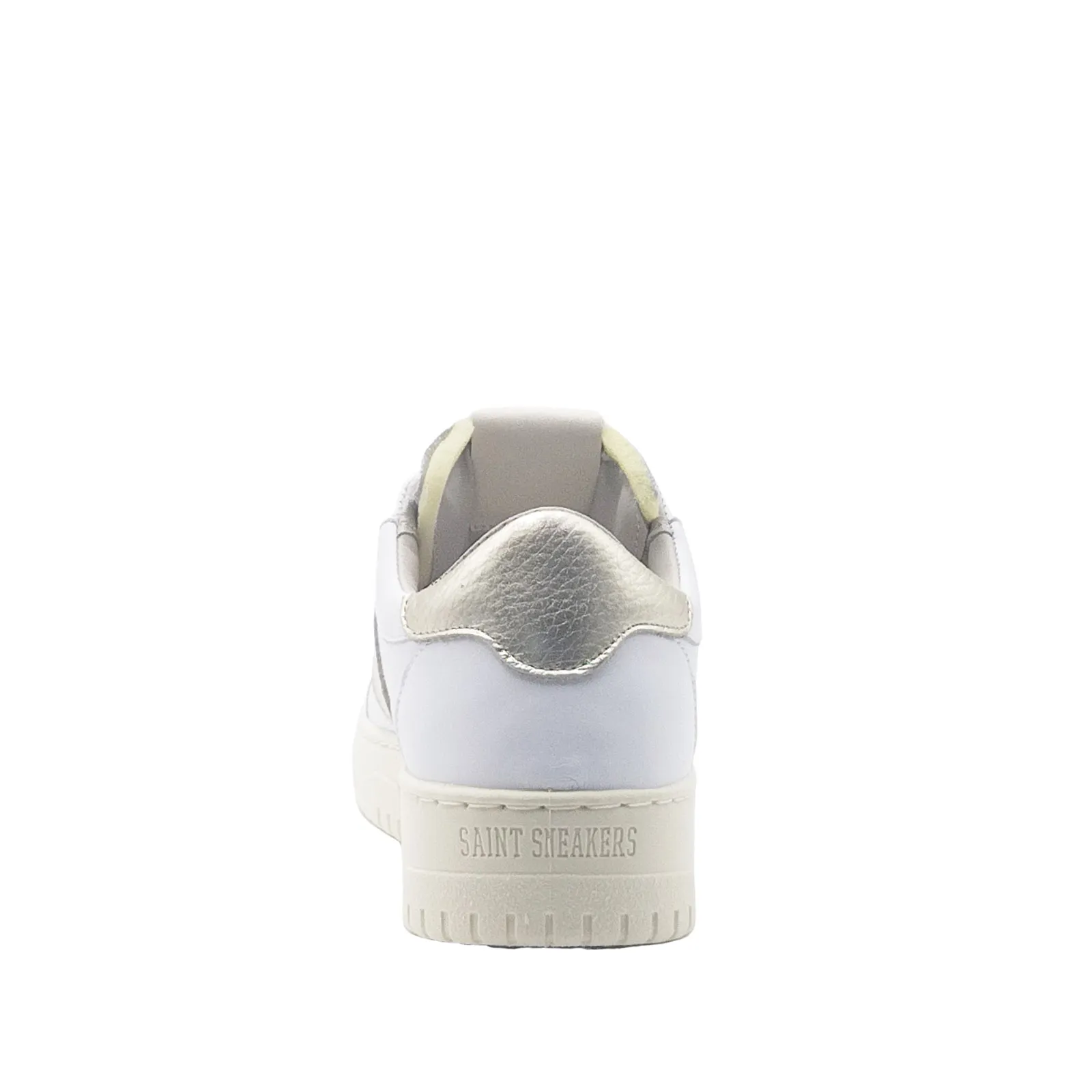 Sneakers in pelle bianca e oro