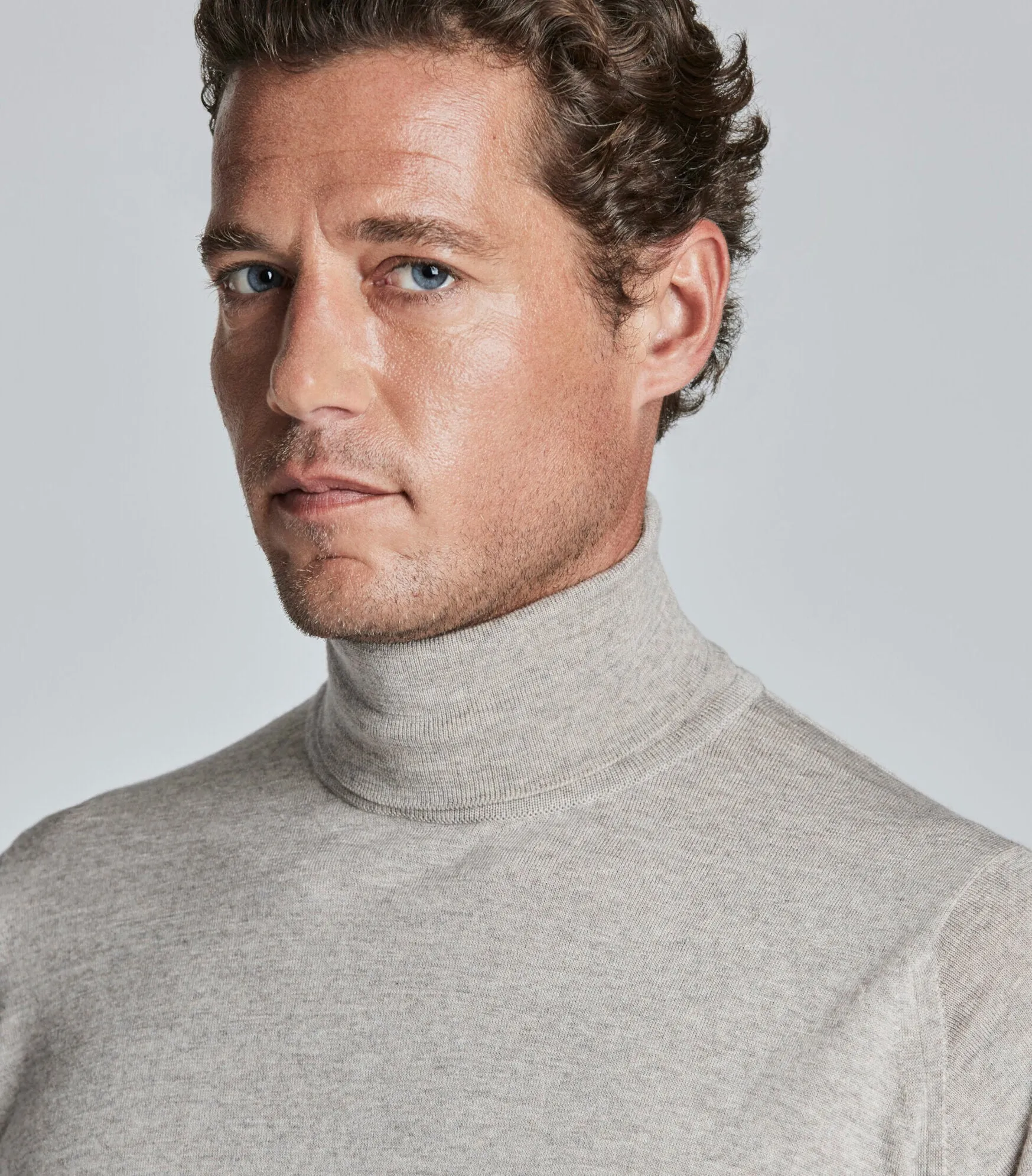 Soft Fawn Merino Wool Rollneck Knitwear