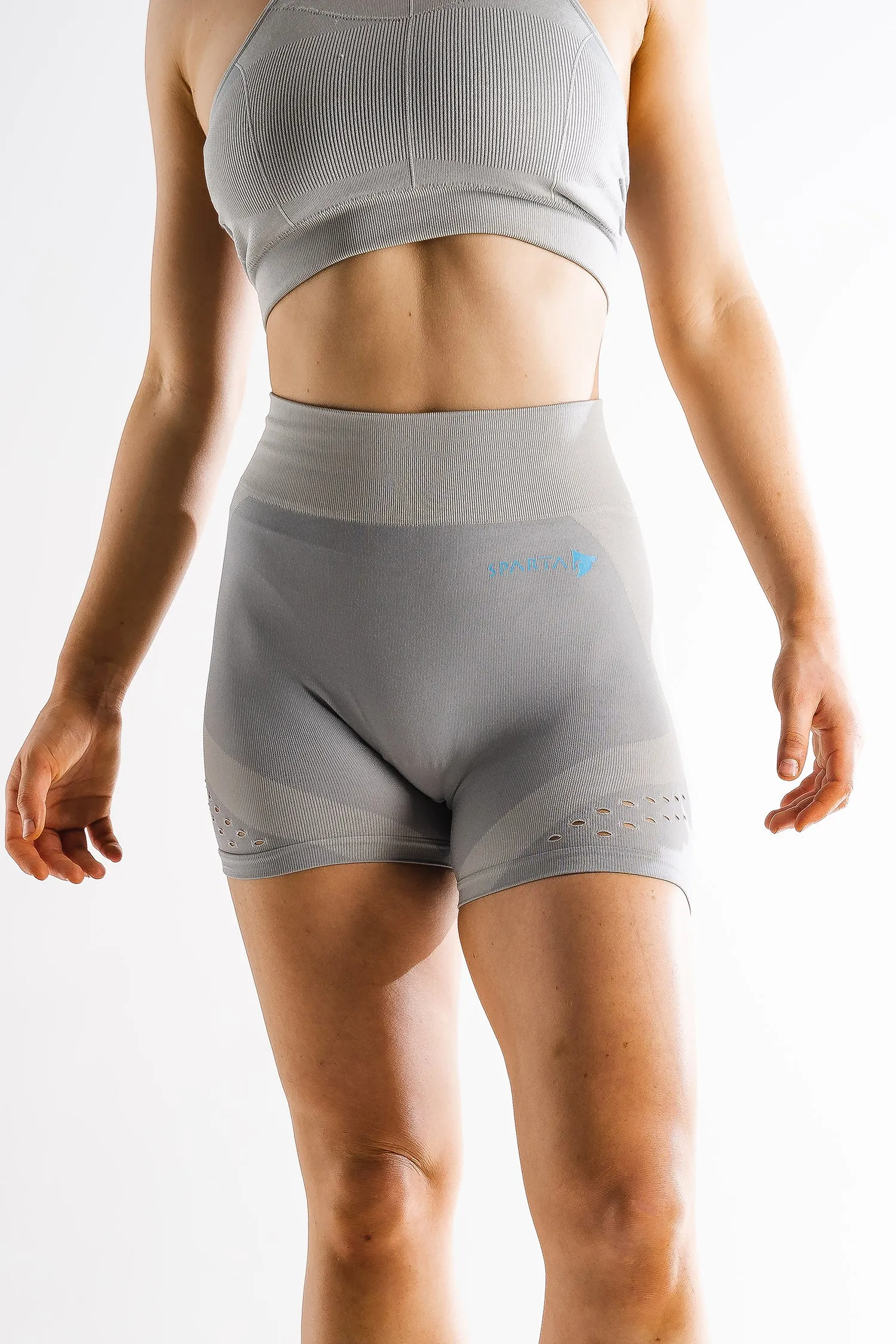 Sparta Laconic Seamless Shorts - Charcoal Grey/Blue Volt