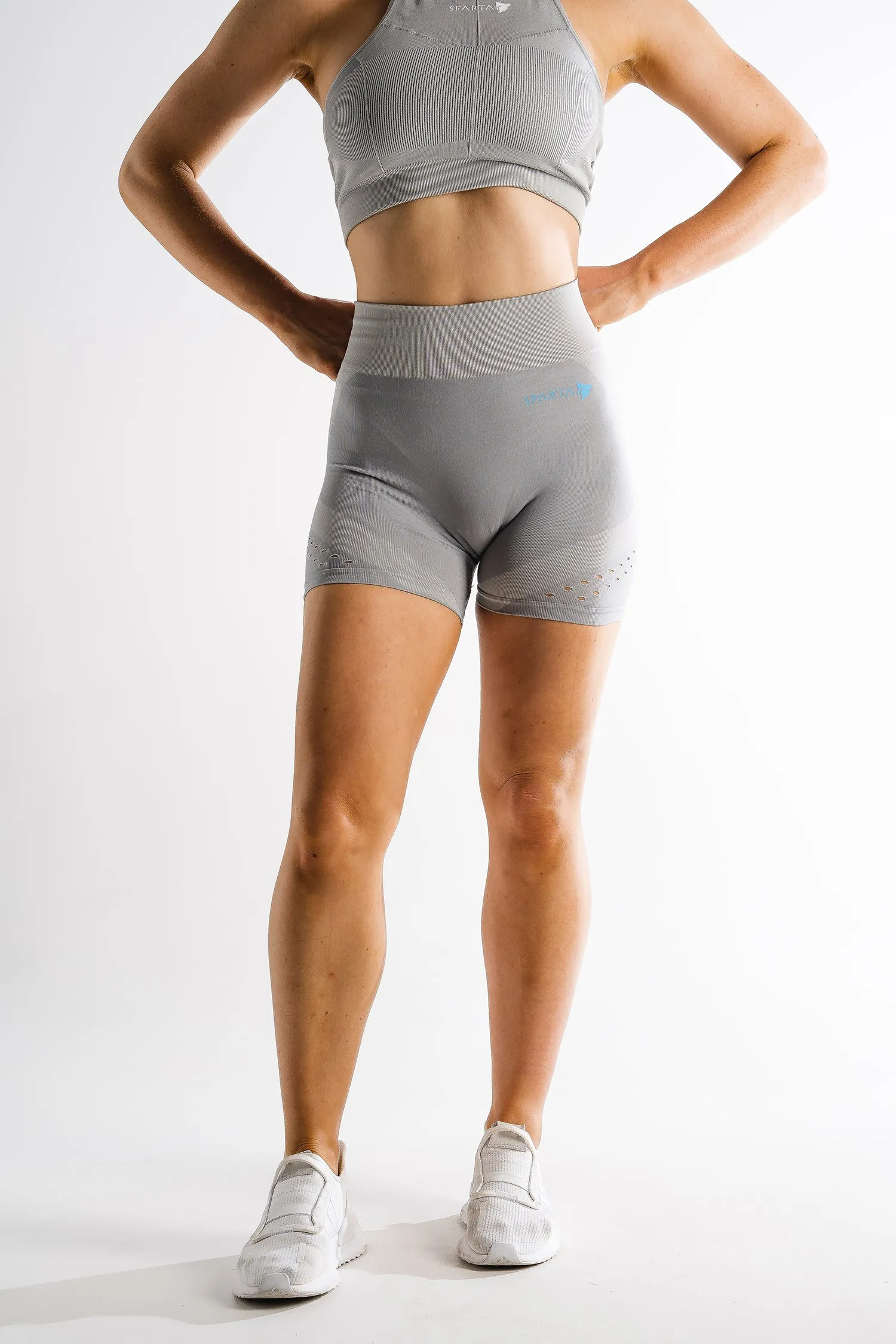 Sparta Laconic Seamless Shorts - Charcoal Grey/Blue Volt