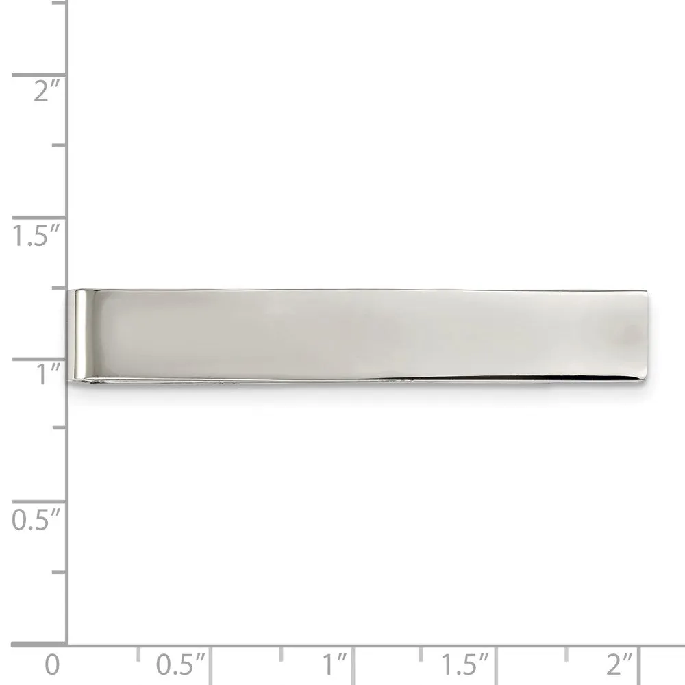 Stainless Steel Polished Tie Bar or Money Clip, 8 x 51mm