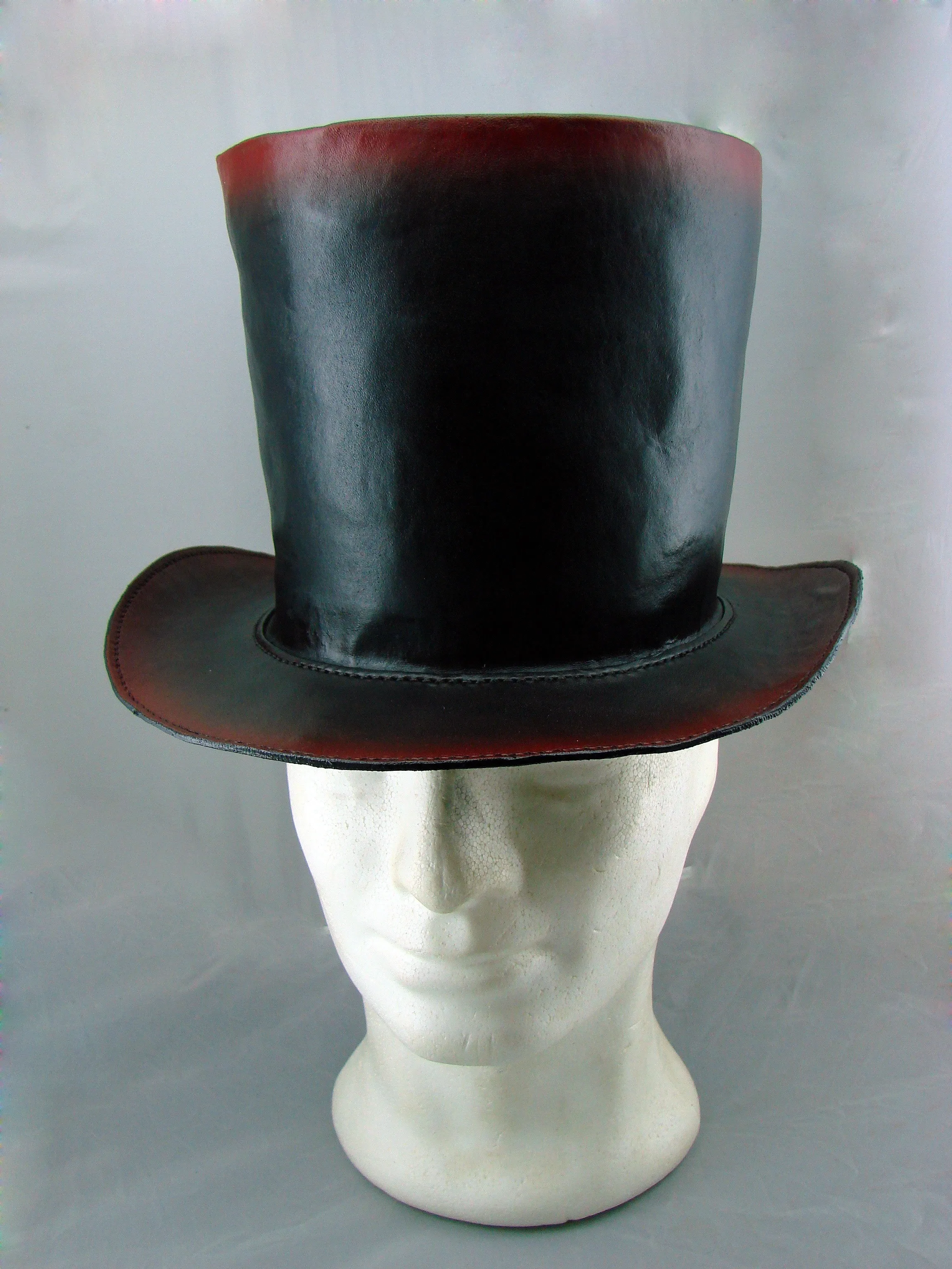 Steampunk top hat black and red