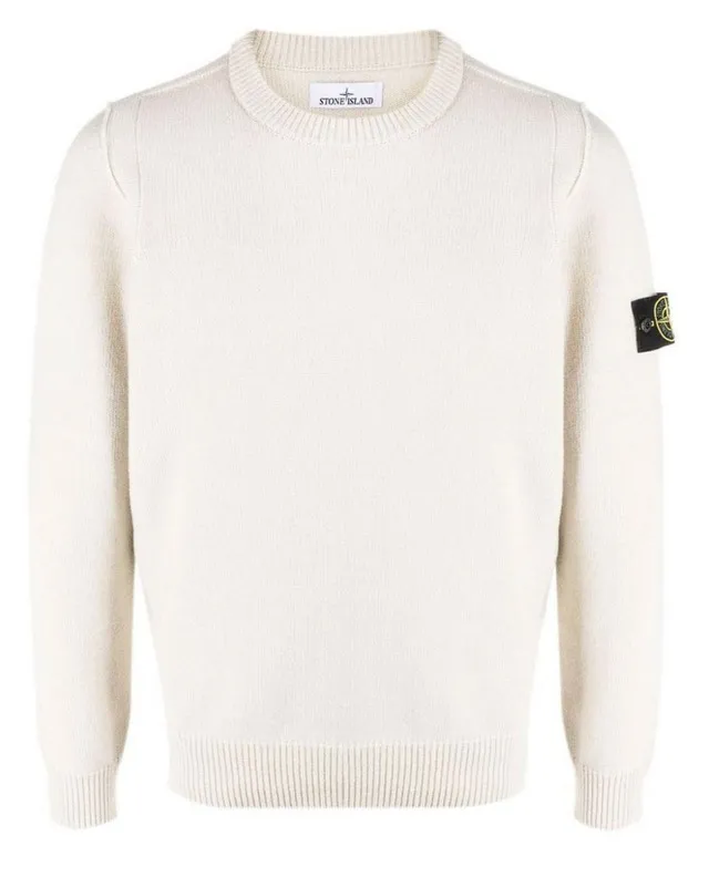 STONE ISLAND  |Unisex Wool Plain Logo Sweaters