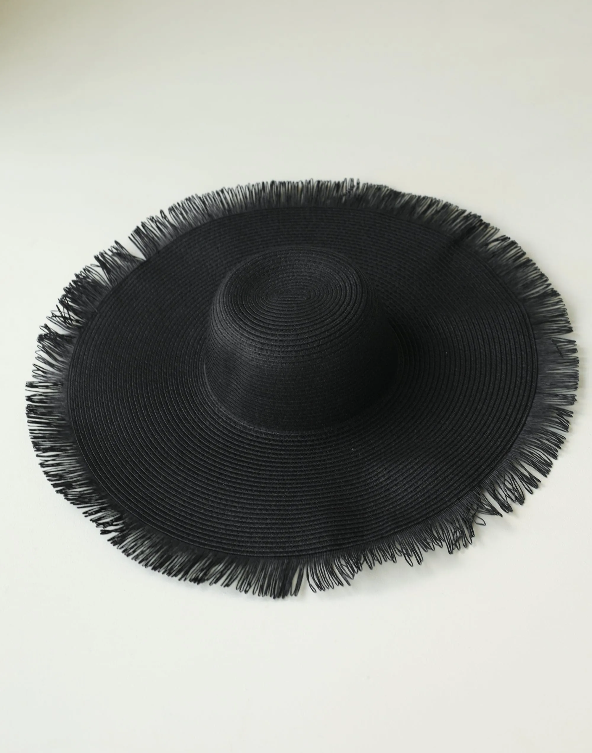 Tamara Wide Brim Straw Hat (Black)