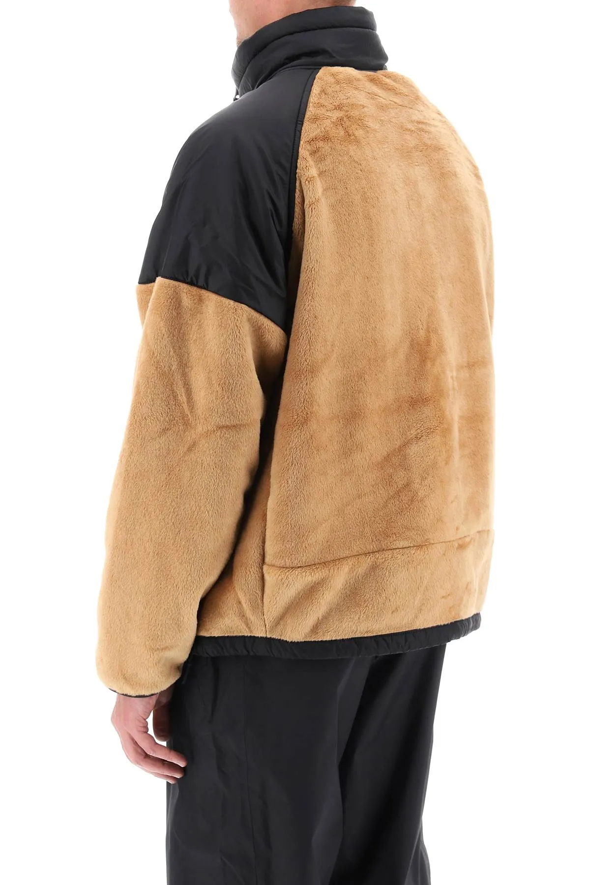 The north face fleece jacket with nylon inserts NF0A84F6 ALMOND BUTTERTNF BLACK