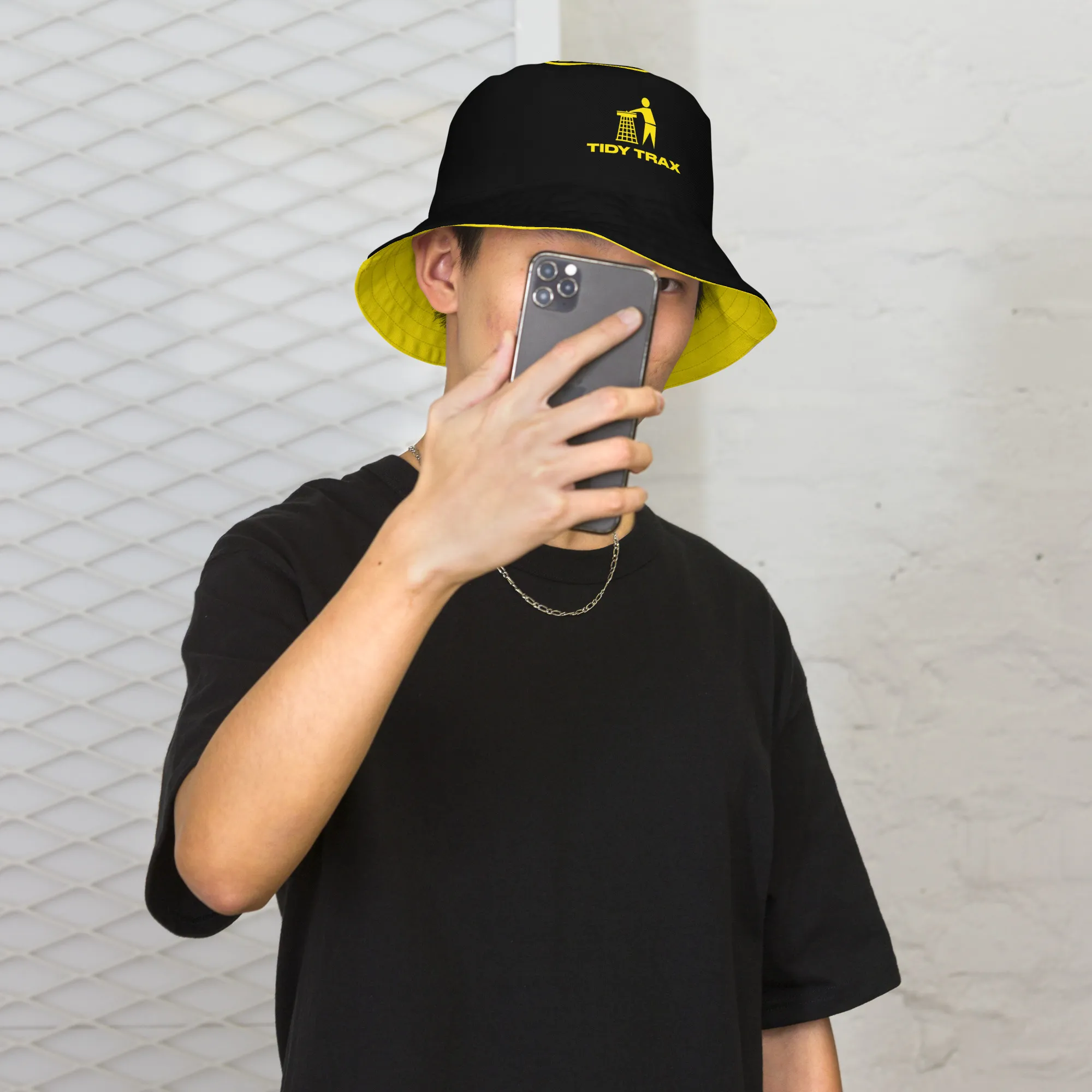 Tidy Black & Yellow Reversible Bucket Hat