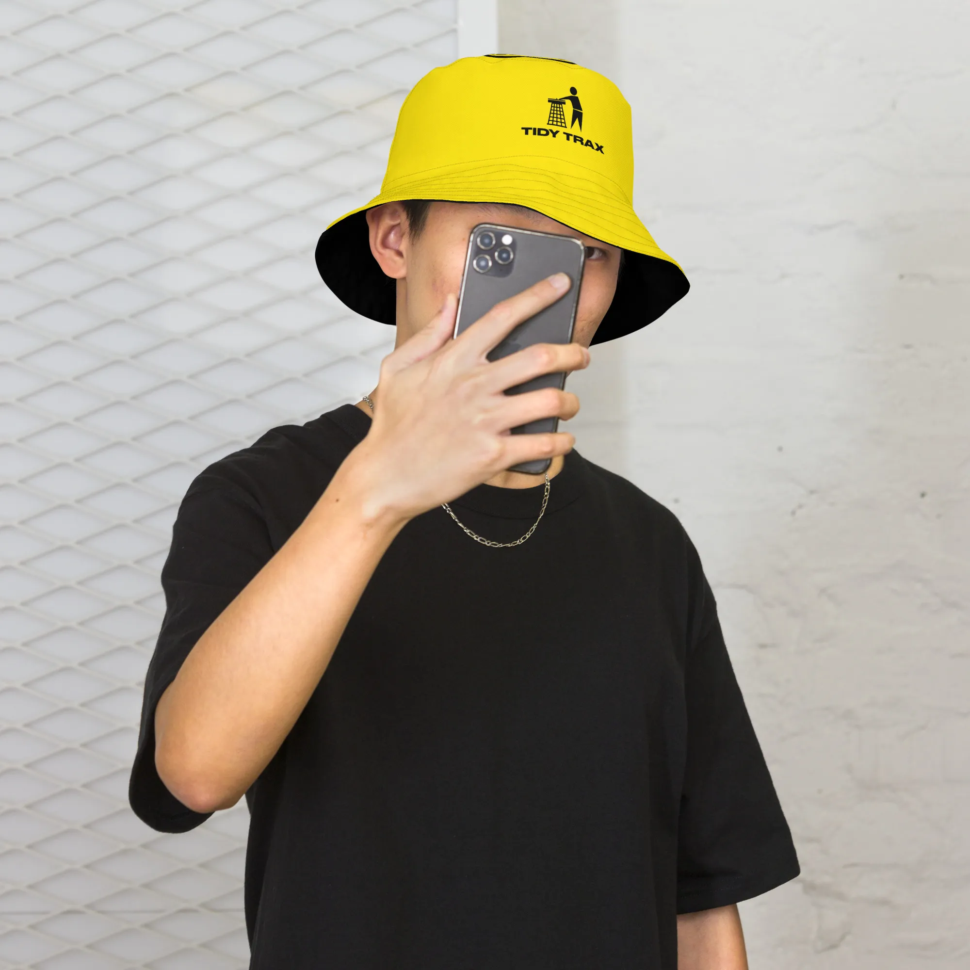 Tidy Black & Yellow Reversible Bucket Hat