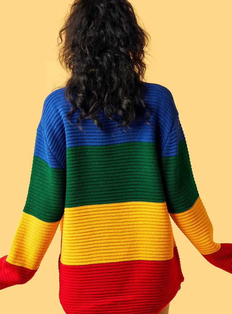 UNIF Clothing  |Stripes Long V-neck & Crew neck