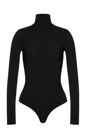 Wolford Colorado Turtleneck Jersey Thong Bodysuit