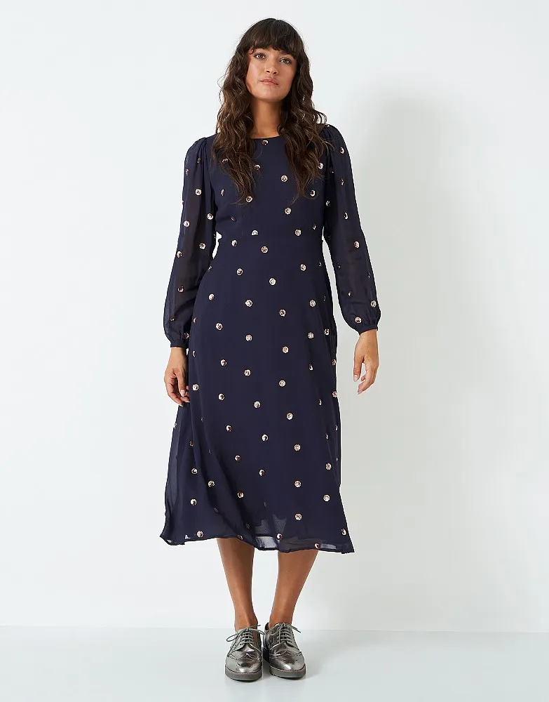 Women's Natalya Sequin Spot Dress from Crew Clothing Company