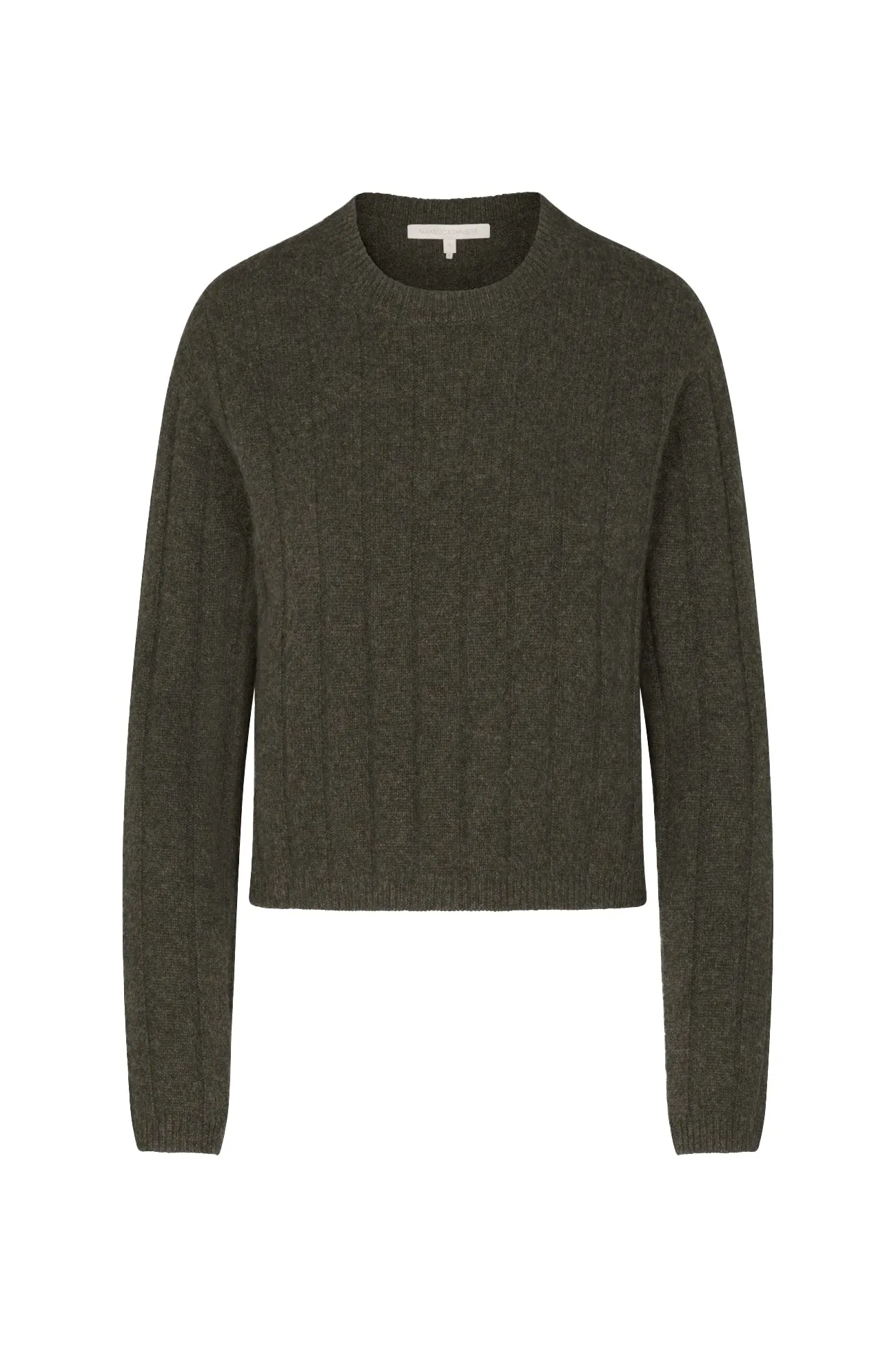 XENIA RIBBED CREWNECK CASHMERE SWEATER