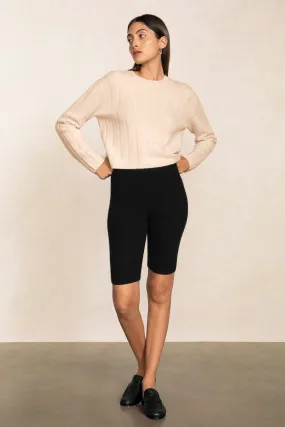 XENIA RIBBED CREWNECK CASHMERE SWEATER