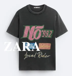 ZARA  |Short Sleeves Logo T-Shirts